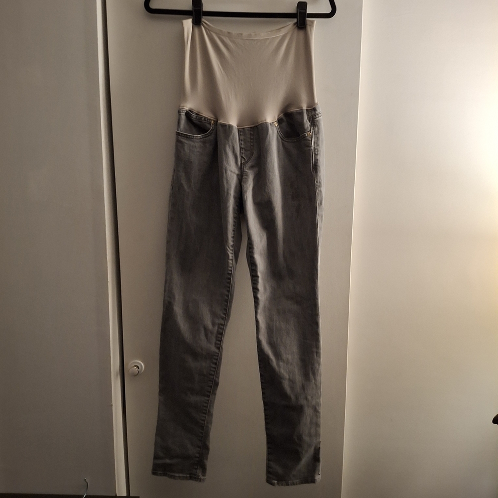 1969 Always Skinny Women's Gray Straight Leg Maternity Jeans